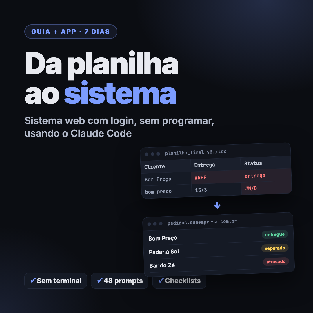Capa do guia Da Planilha ao Sistema